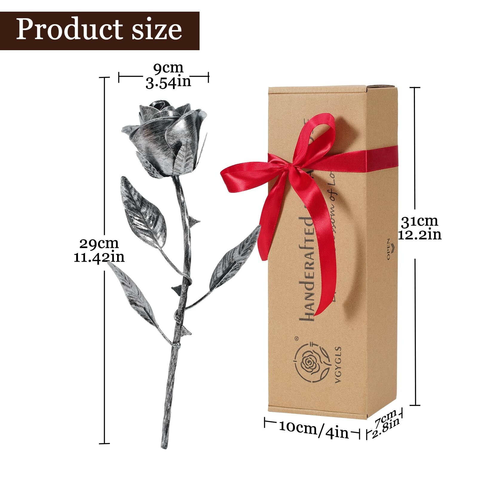 Handcrafted Metal Rose, Iron Gift for 8th Anniversary for Her/Woman/Wife/Him,…