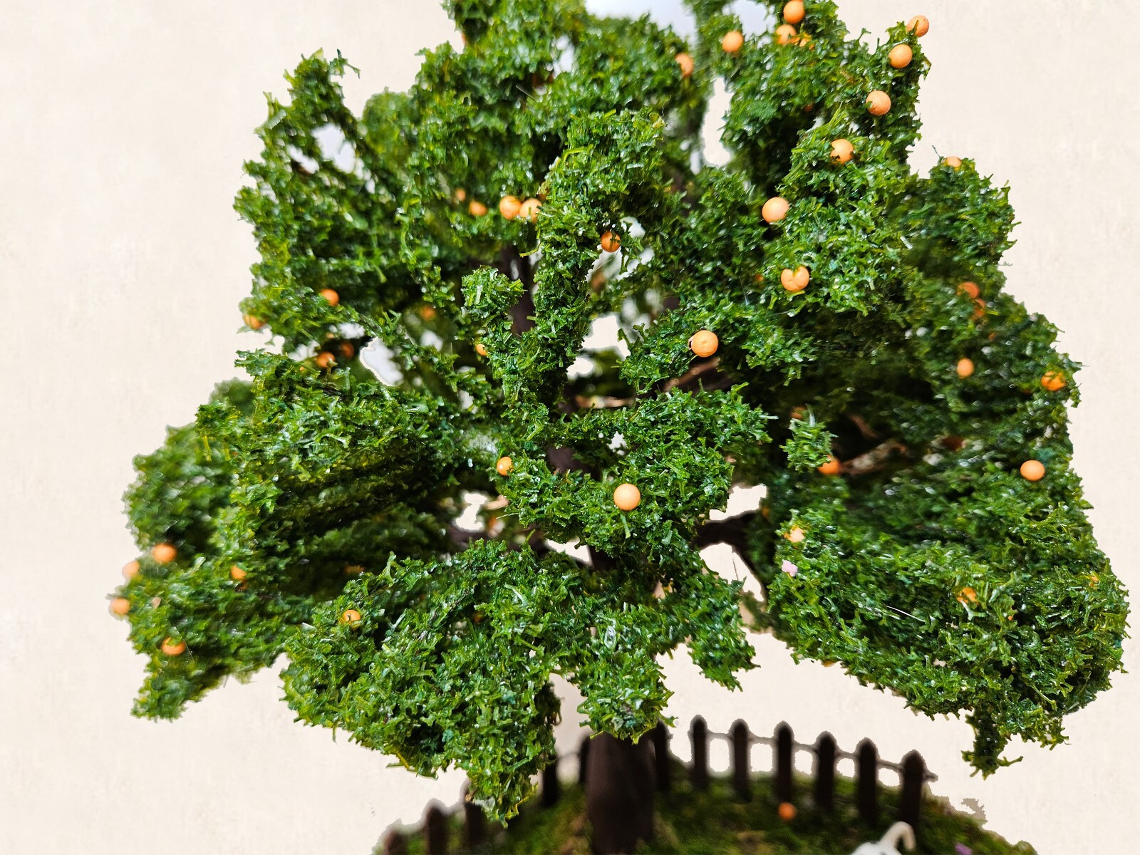Faux Bonsai Tree 12 inches handmade home Decoration moss Dog figure miniature