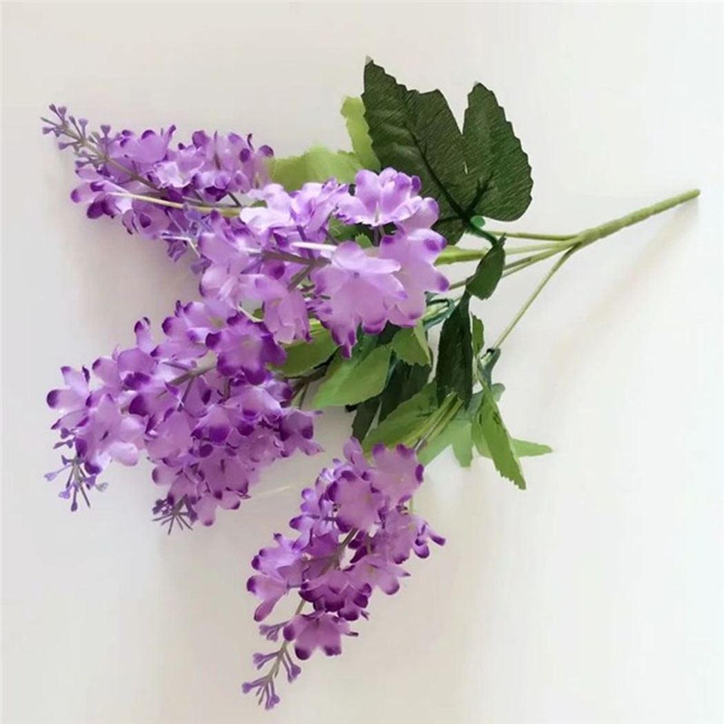 5Heads Artificial Hyacinth Flowers Bunch Wedding Home Grave Outdoor Bouquet