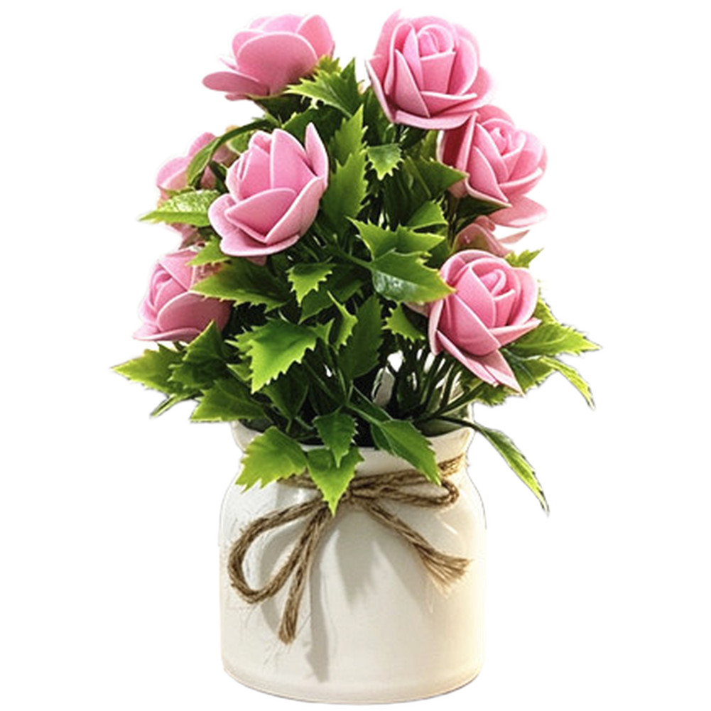Fake Flower Arrangement Vibrant Color Options Sturdy Plastic Construction