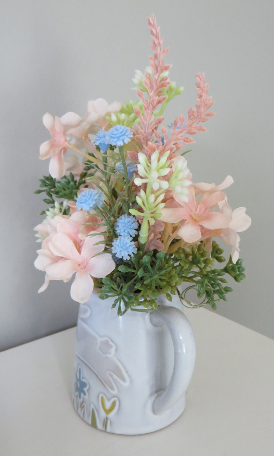 Easter Floral Arrangement in Small Decorative Ceramic Creamer – Home Decor #625