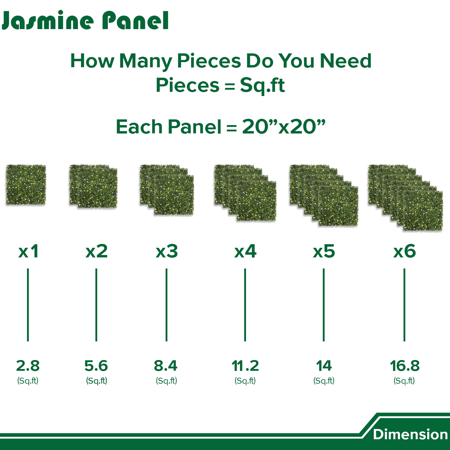 20″ Artificial Faux Jasmine Leaf Mats Wall Hedge Decor Privacy Fence Panel DIY