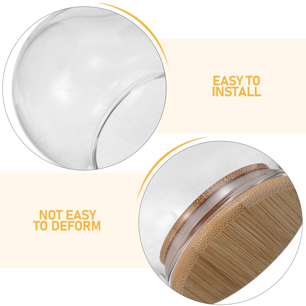 2Pcs Clear Glass Dome Cloche Covers for Miniature Display and Dust Protection