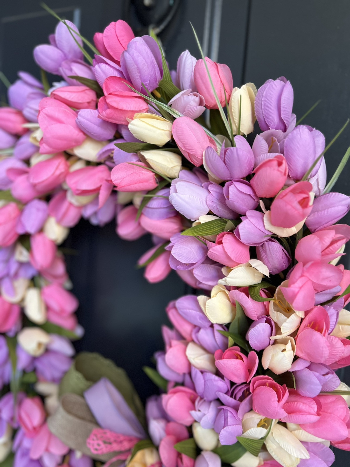 Tulip Wreath, Spring Wreath, Wreath For Mom, New Home Gift, Tulip Lover