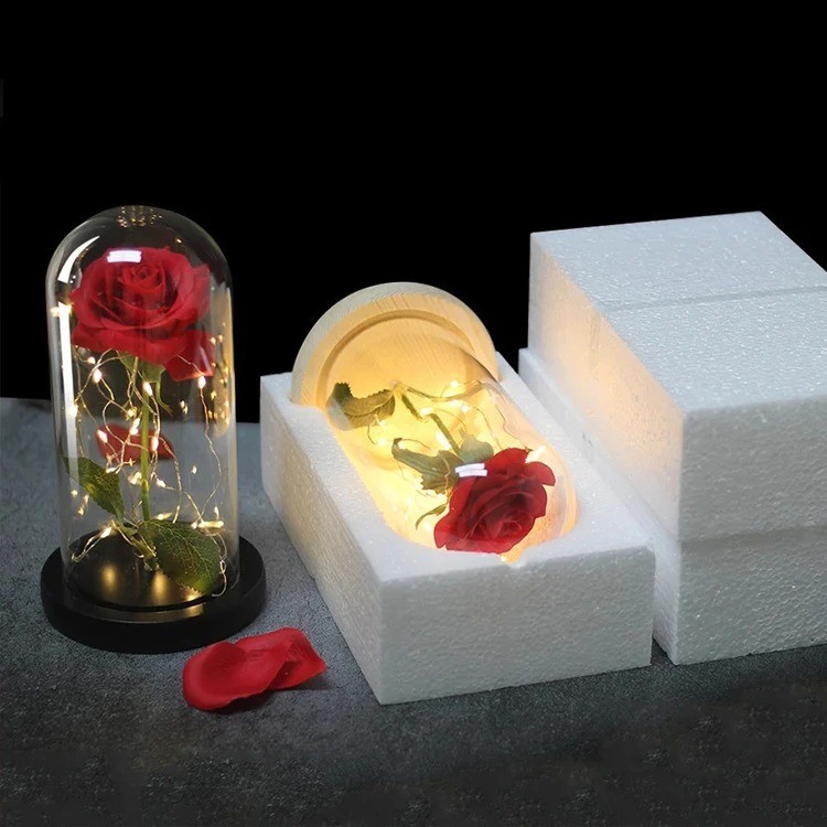 LED Rose in Glass Dome, Romantic Decor, Perfect Gift , FAST SHIPPING