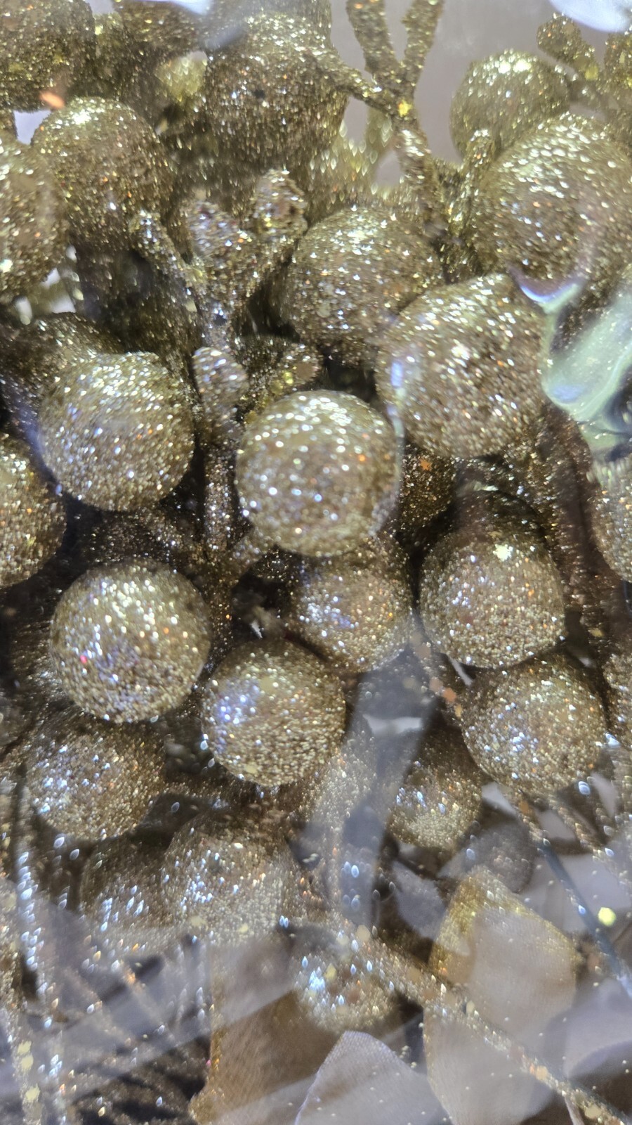 36 Pcs Christmas Gold Glitter Poinsettia Flowers Artificial Flower Ornaments NO
