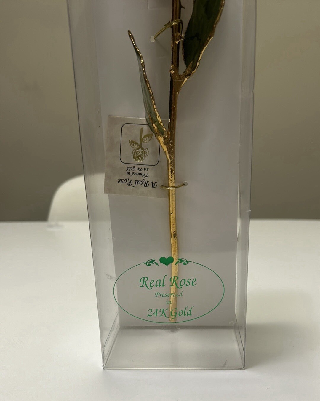 Elegant Real Red Rose Preserved in 24k Gold forever Rose NEW In box