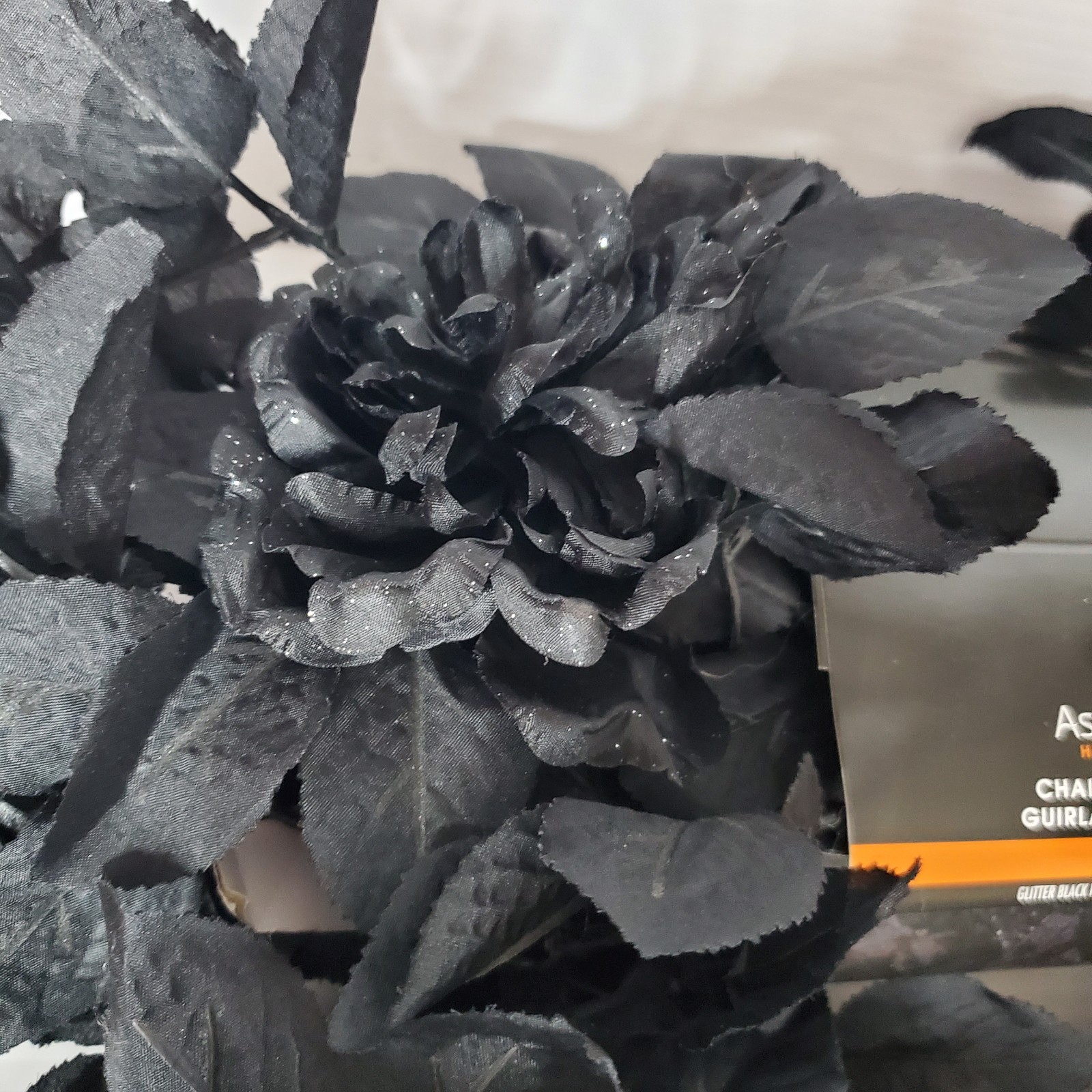 Ashland Halloween Gothic Chain Garland Glitter Black Rose 6ft Each Lot Set Of 8