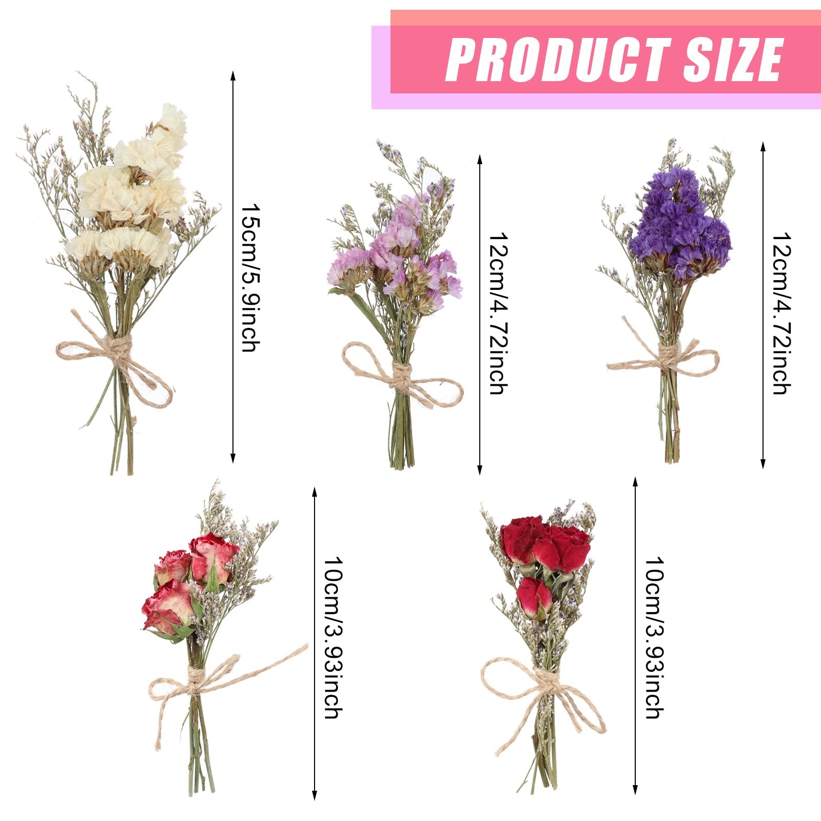Dried Flower Bouquets Mini with Stem Floral Arrangement for Vase DlY