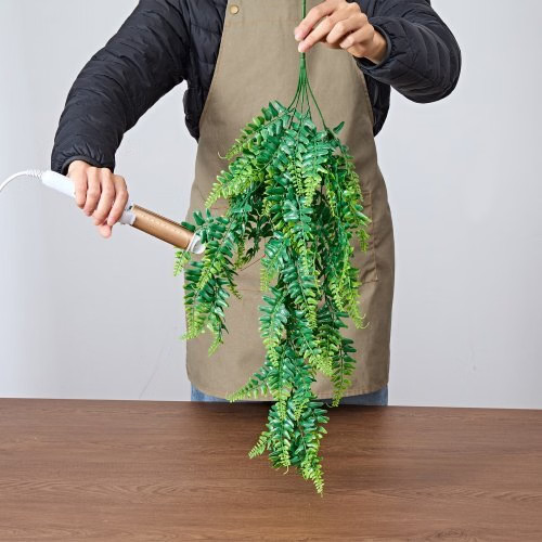 Artificial Ferns, 12 Pcs Fake Hanging Boston Fern Bush Plant with 32 Inch Hangin