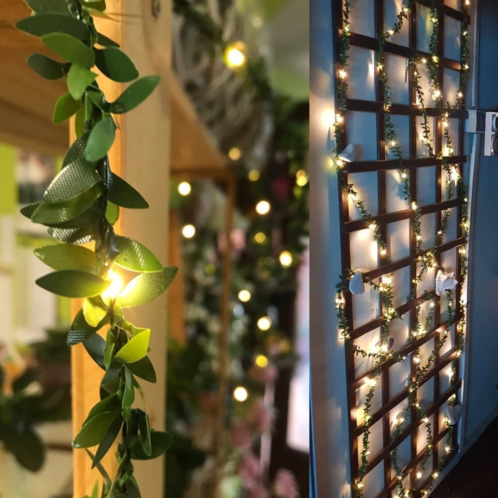 LED Artificial Leave Garland Vine Leaf Wreath Lights for Wedding Christmas Decor
