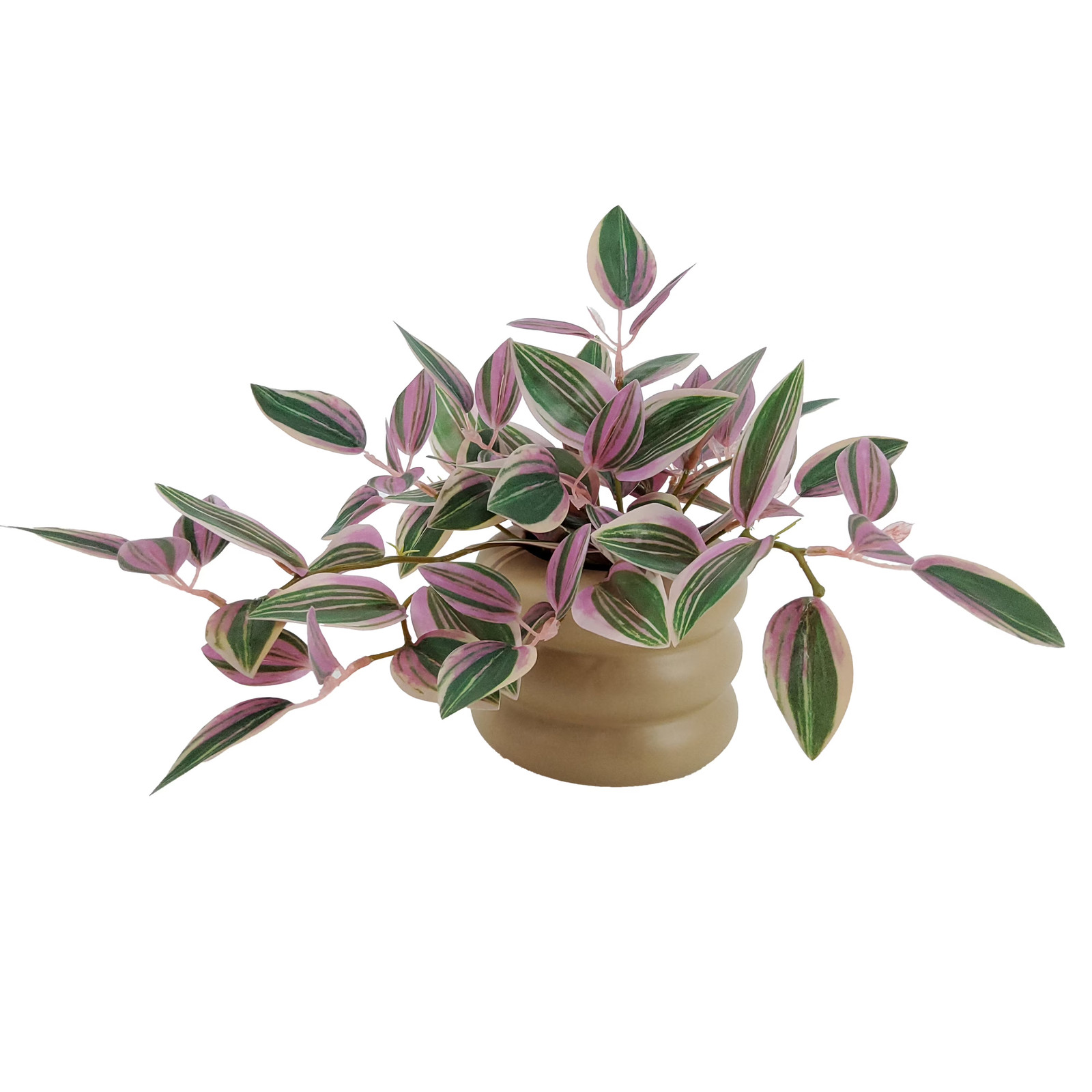 Mainstays Artificial Variegated Zebrina Plant, 9.5″, Pink/Green