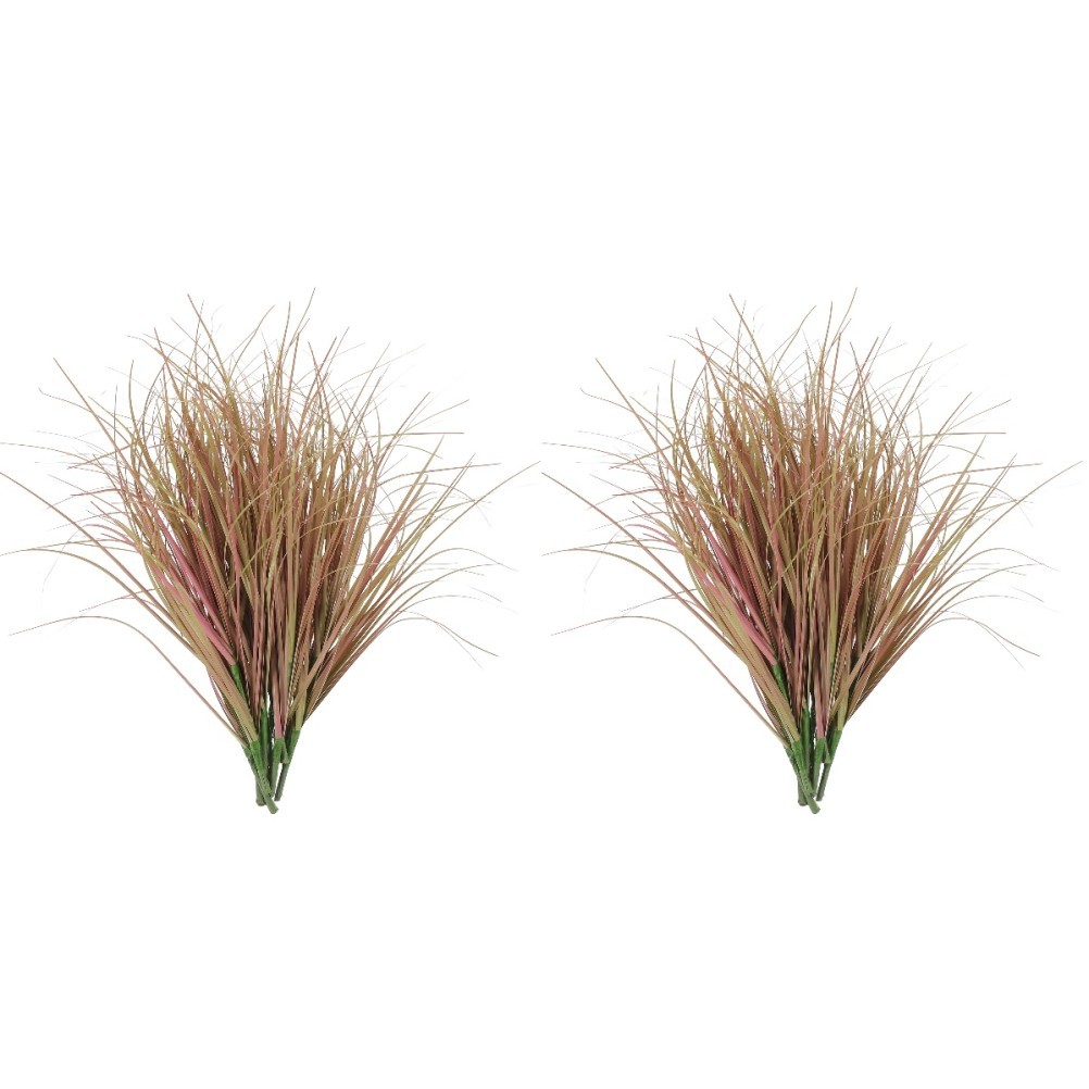 2 Pieces Fake Plant Outdoor Artificial Grass Decorative Green Plants