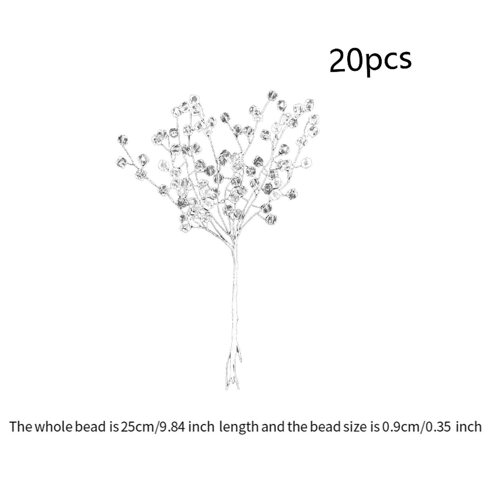 20Pcs Acrylic Bead Drops Flower Branches Bead Sprays for Home Decor Flower