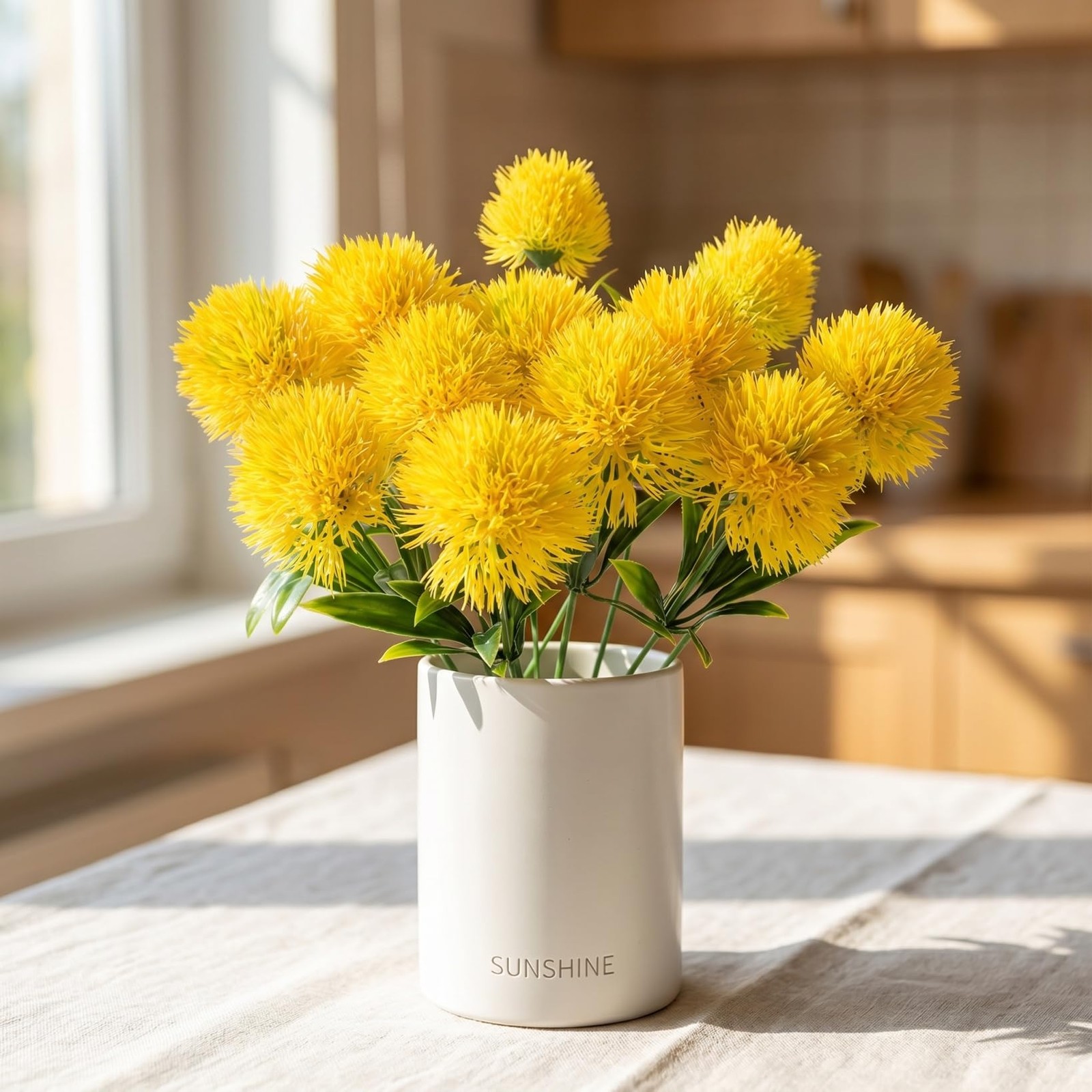 Artificial Dandelion Flowers 1.38 Inch Faux Dandelions Bouquet for Home Weddi…
