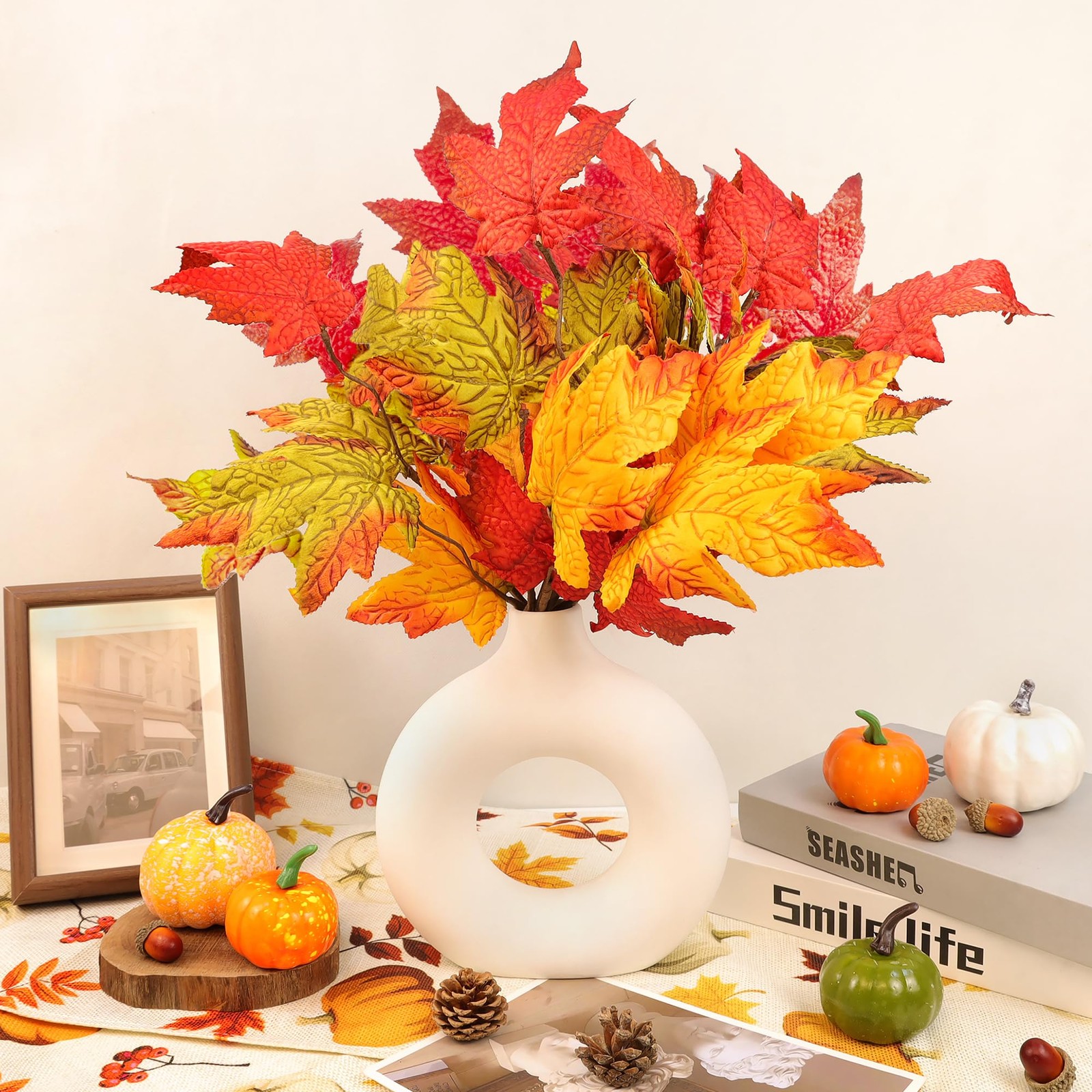 AWARDSEN Fall Leaves Artificial Stems 6 PC