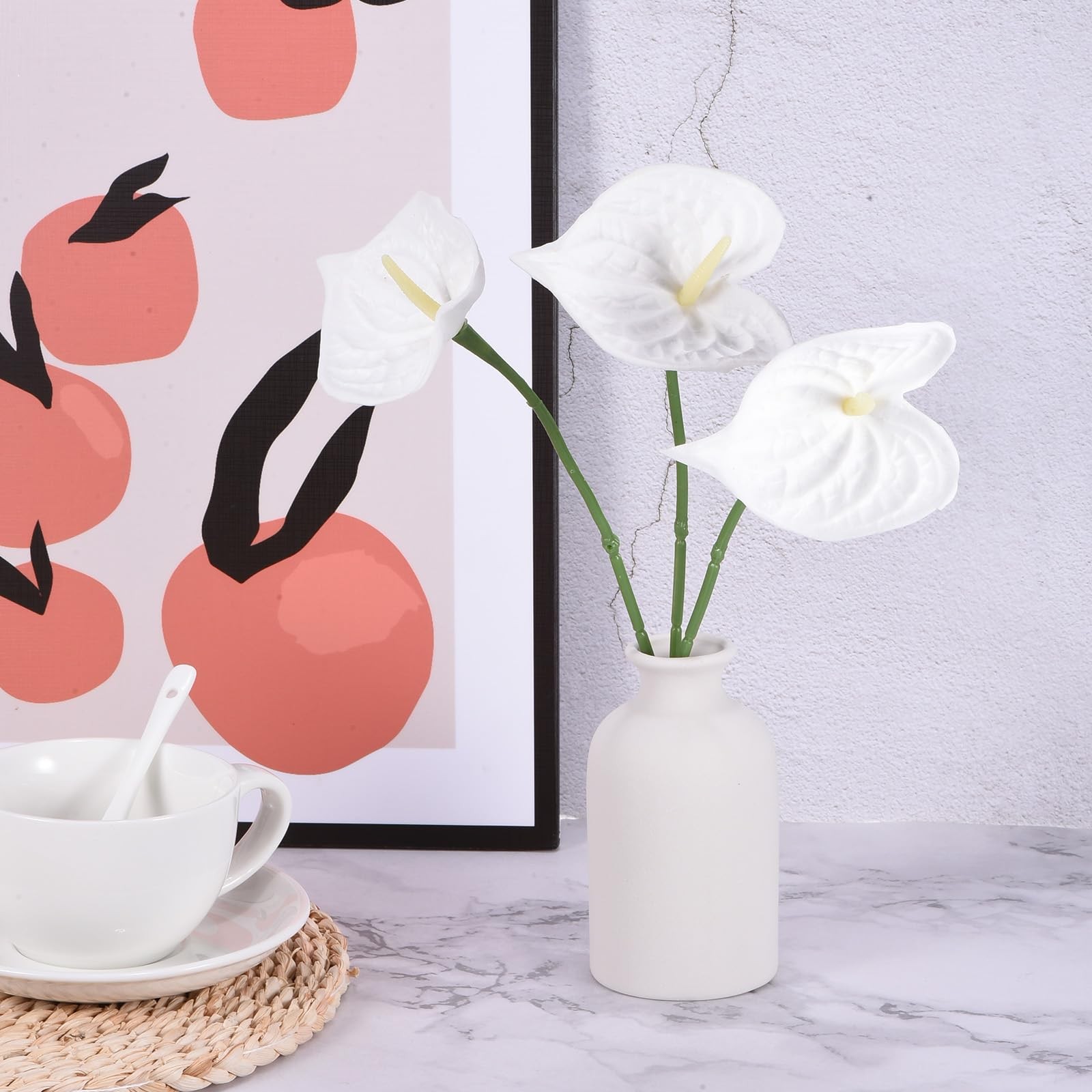 13″ Artificial Anthurium Lily Flowers, 3 Pack Permanent Flower Floral Arrange…