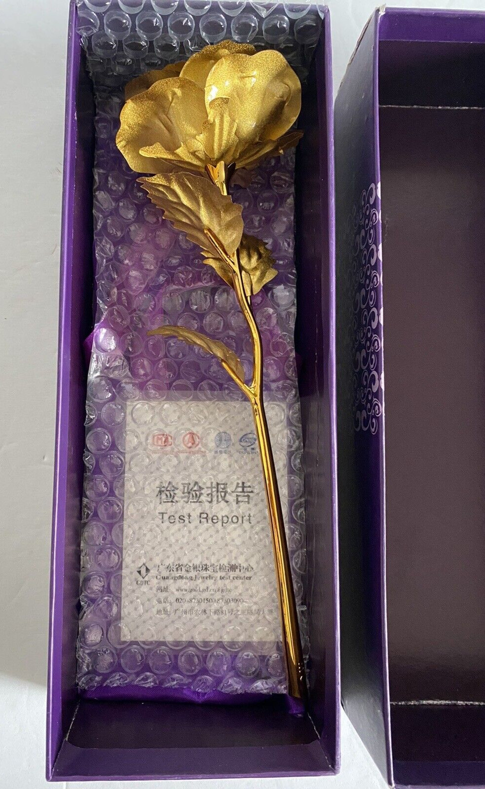 24k Golden Rose Gold With Test Report & Box