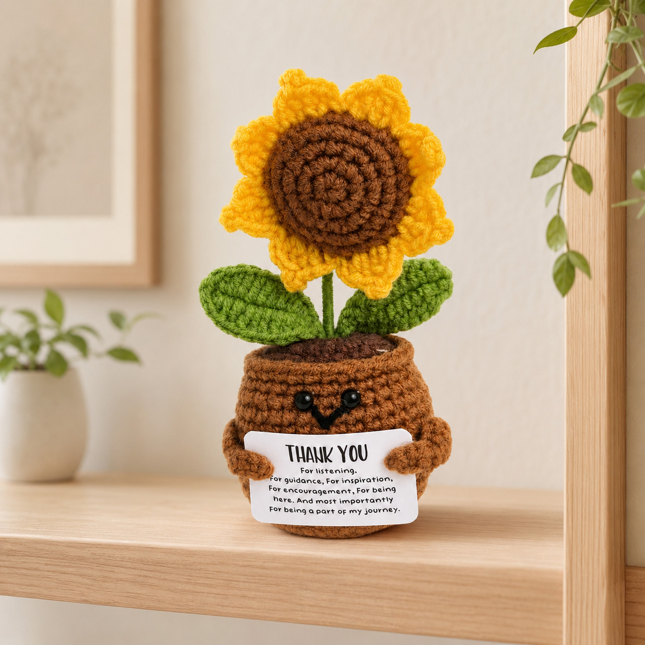 Handmade Crochet Flower Pot 6in Emotional Support Desk Decor Choose Style