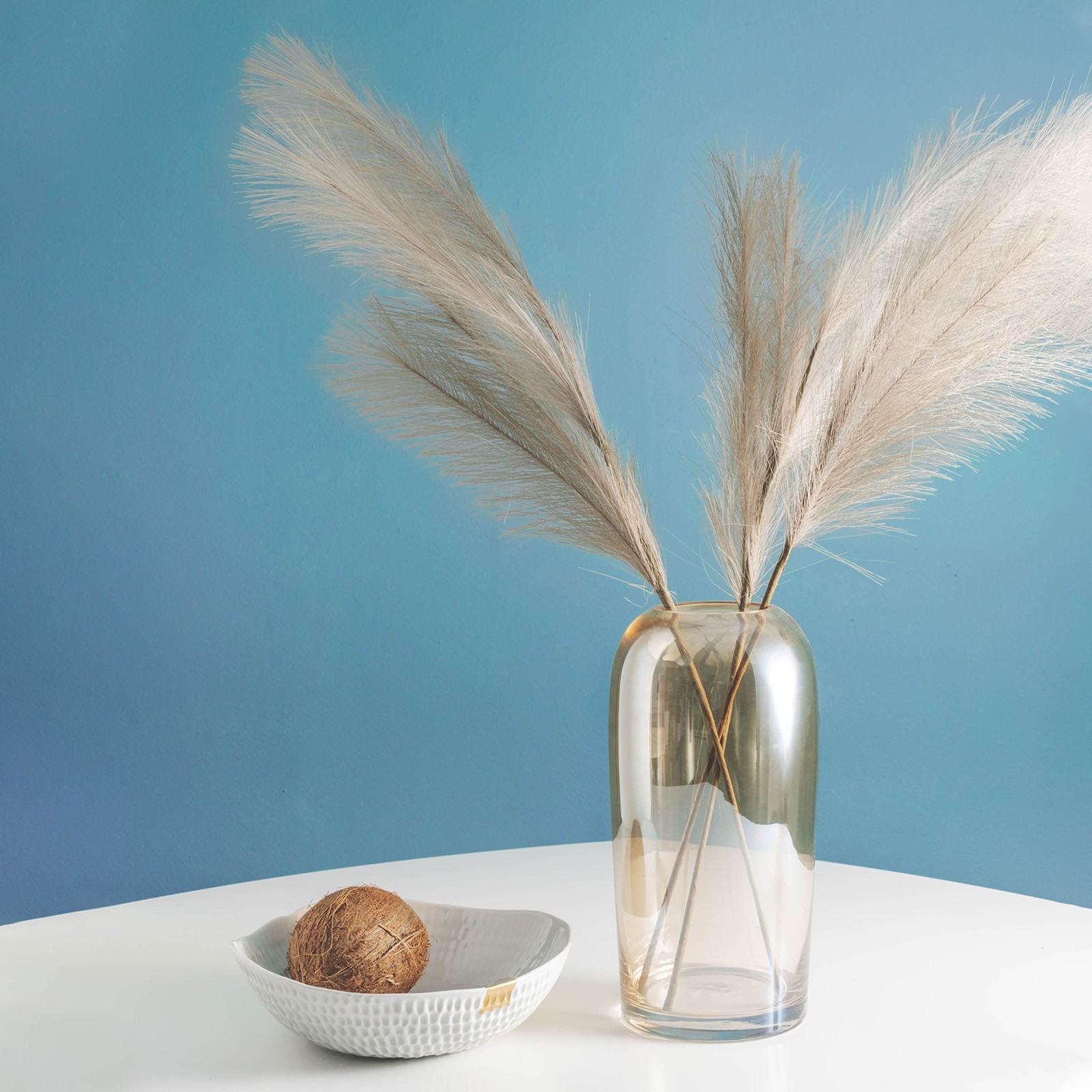 20Pcs Pampas Grass 21″ Fake Pampas Grass for Wedding Decoration Dark Blue