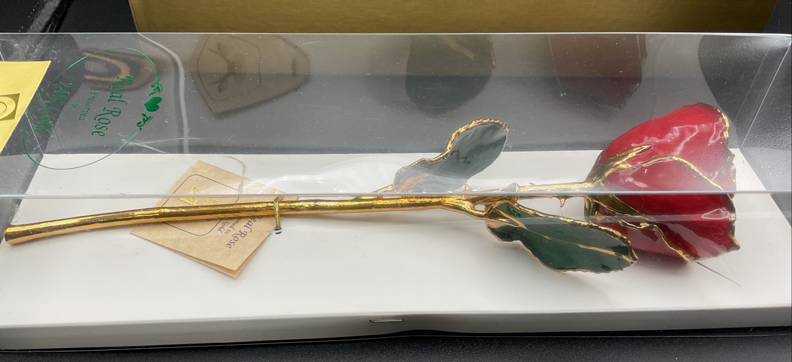 Real Rose Preserved in 24K Gold – 11” Inch – Red Rose
