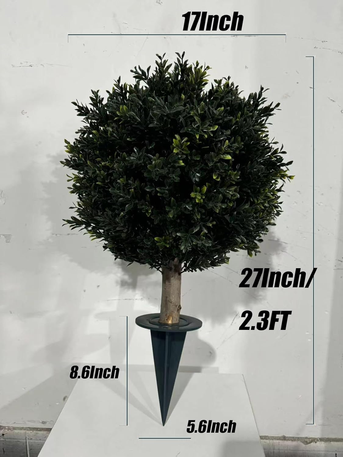 27″ UV Resistant Artificial Boxwood Ball Bush – 2 Pack for Indoor/Outdoor Use