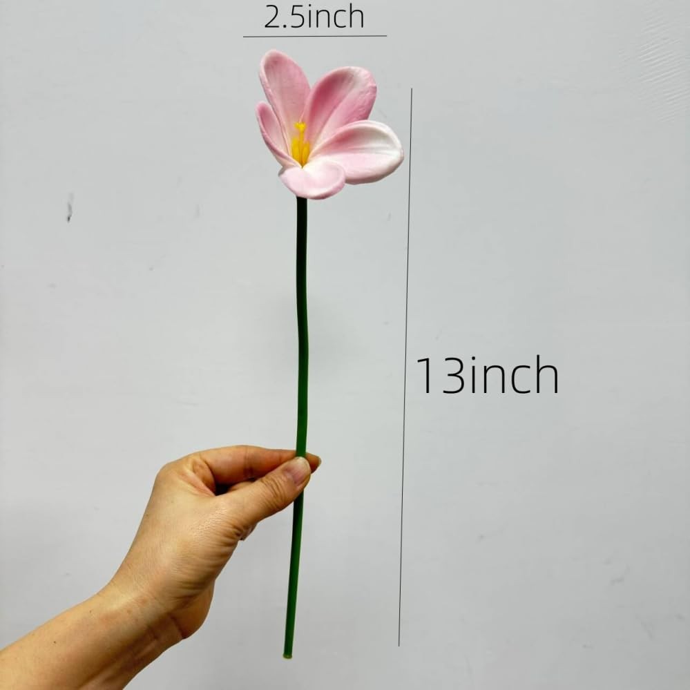 10 pc White Artificial Plumeria Flowers with Stems,13inch Real Touch Lifelike…