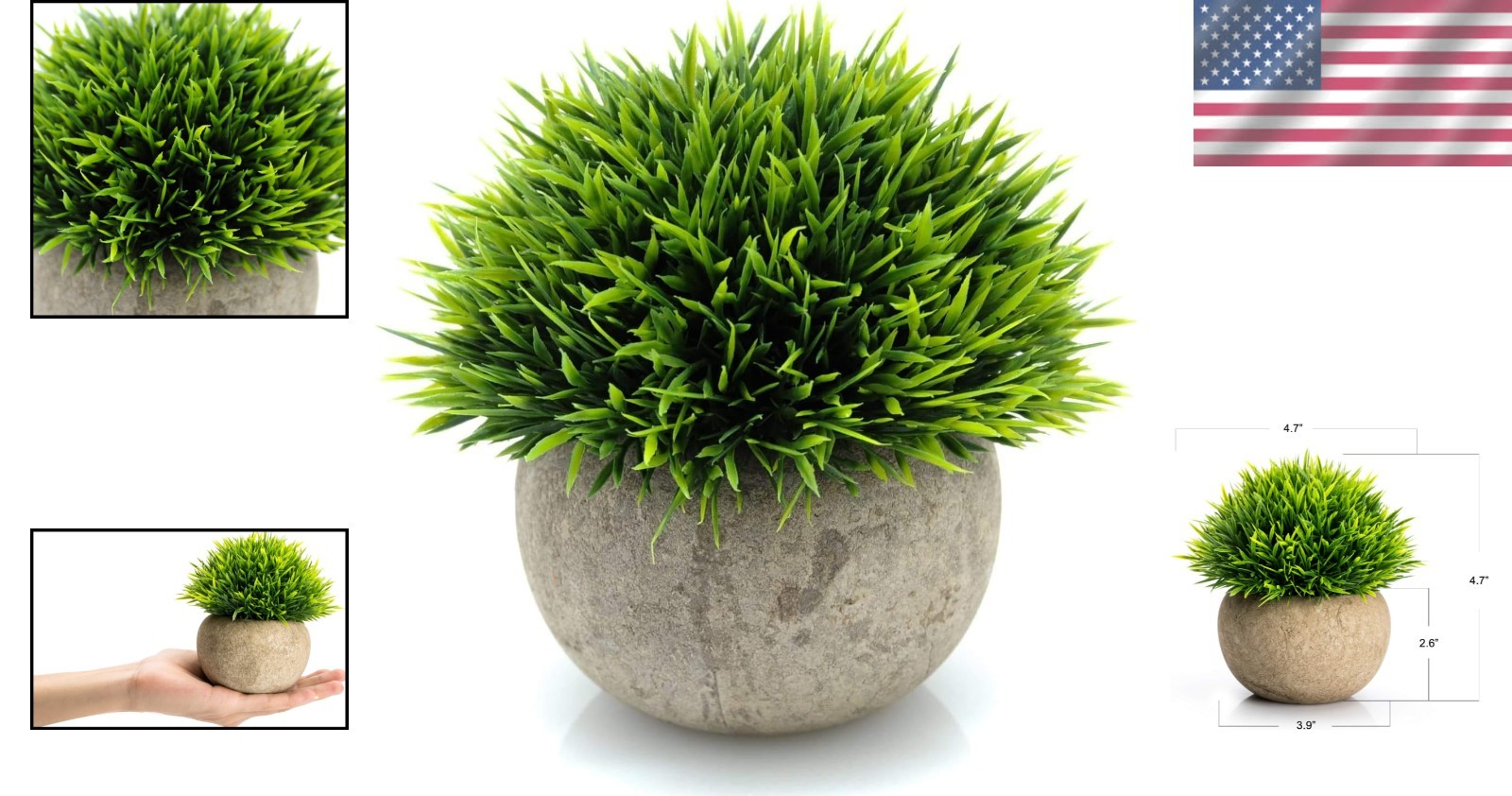 Versatile Indoor Green Faux Plant with White Tips for Home and Office Style