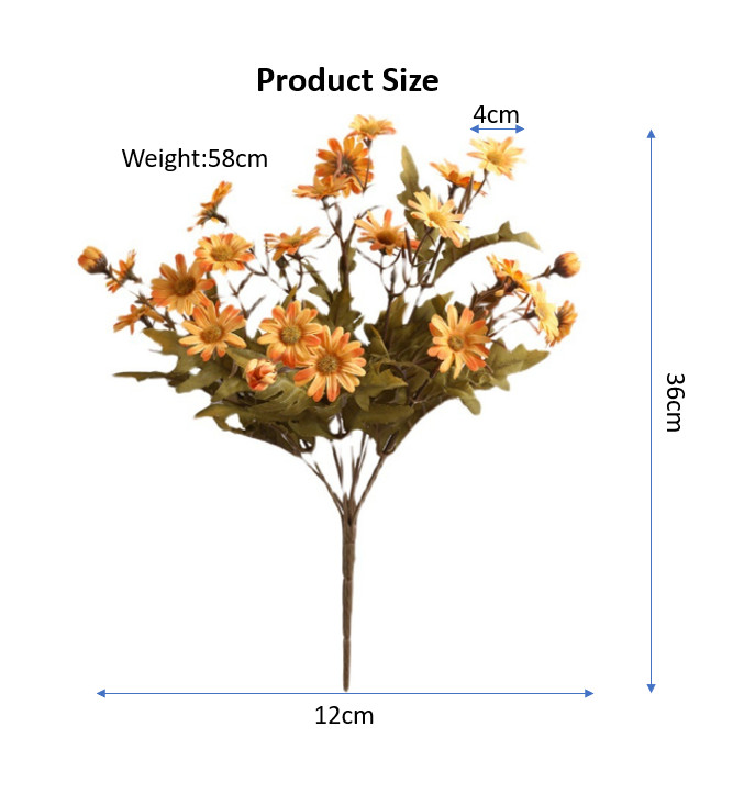 36cm Korean for daisy Bouquet Silk Chrysanthemum Artificial Flowers Table Decor