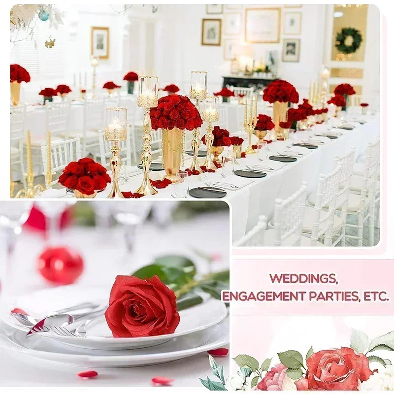 100pcs Artificial Silk Roses Fake Flowers Wedding Party Home Table Decor