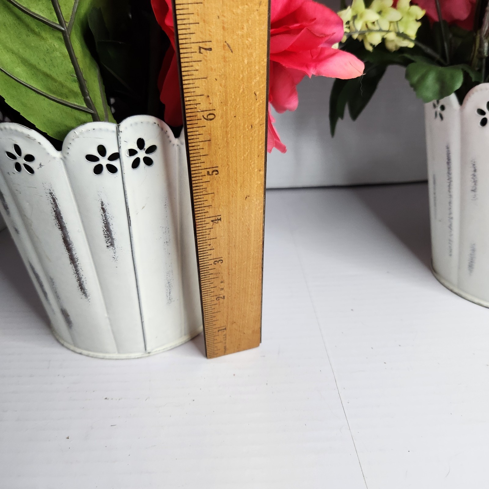 Better Homes & Gardens Artificial Pink Peony Flower Arrangement Metal Pot Set 2