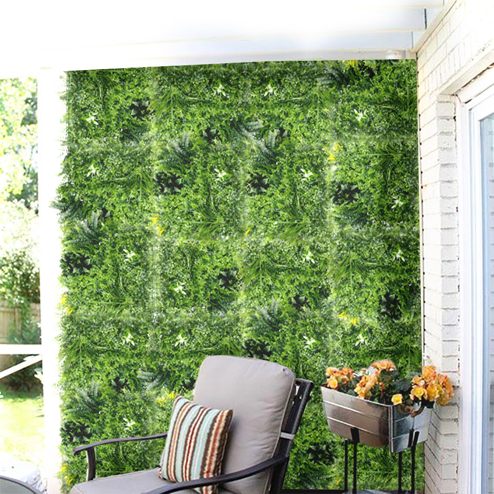 20″x20″ Artificial Faux 3D Mixed Panel Leaf Privacy Fence Screen Decor Hedge #4