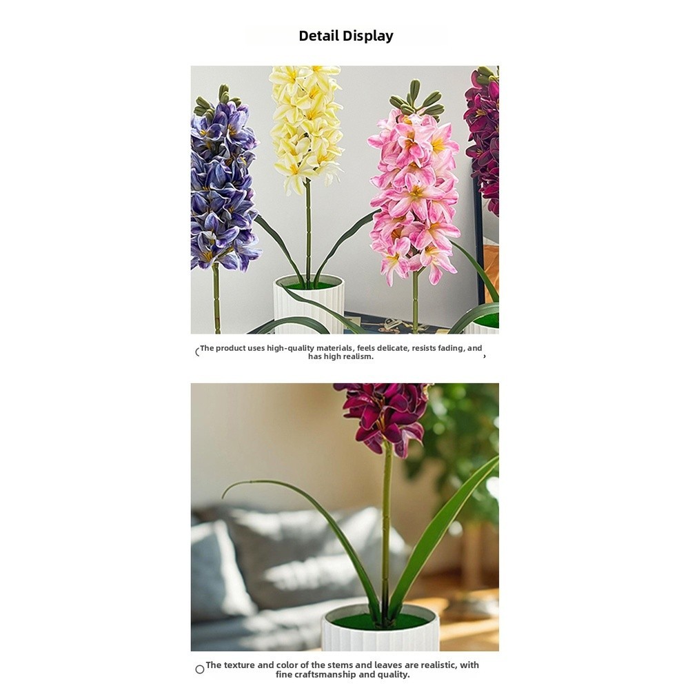 Hyacinth Floral Decor in Pot for Table Centerpiece For Home Office Use