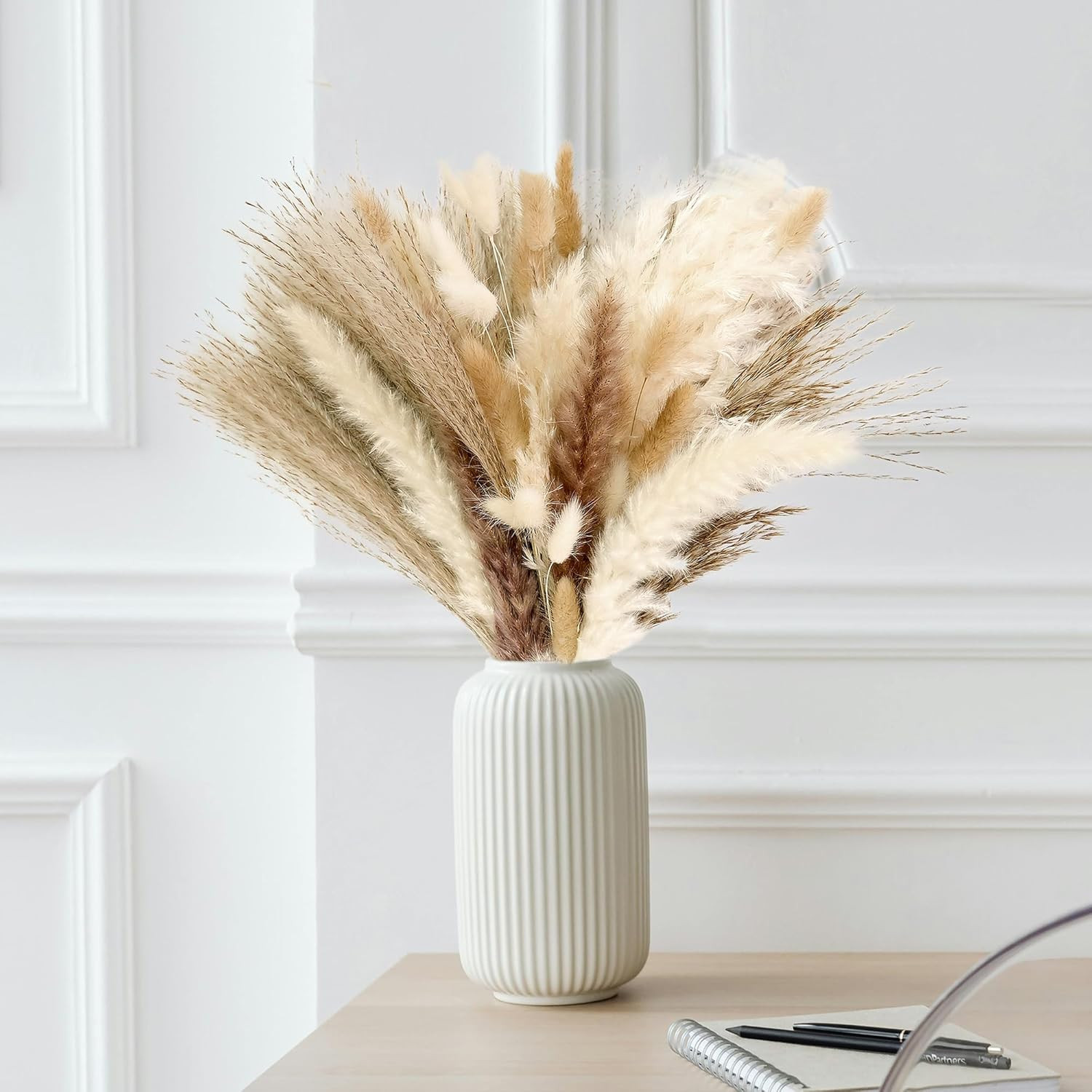 300 PCS Dried Pampas Grass Decor, Dried Flower Bouquets for Wedding, Home, Cente