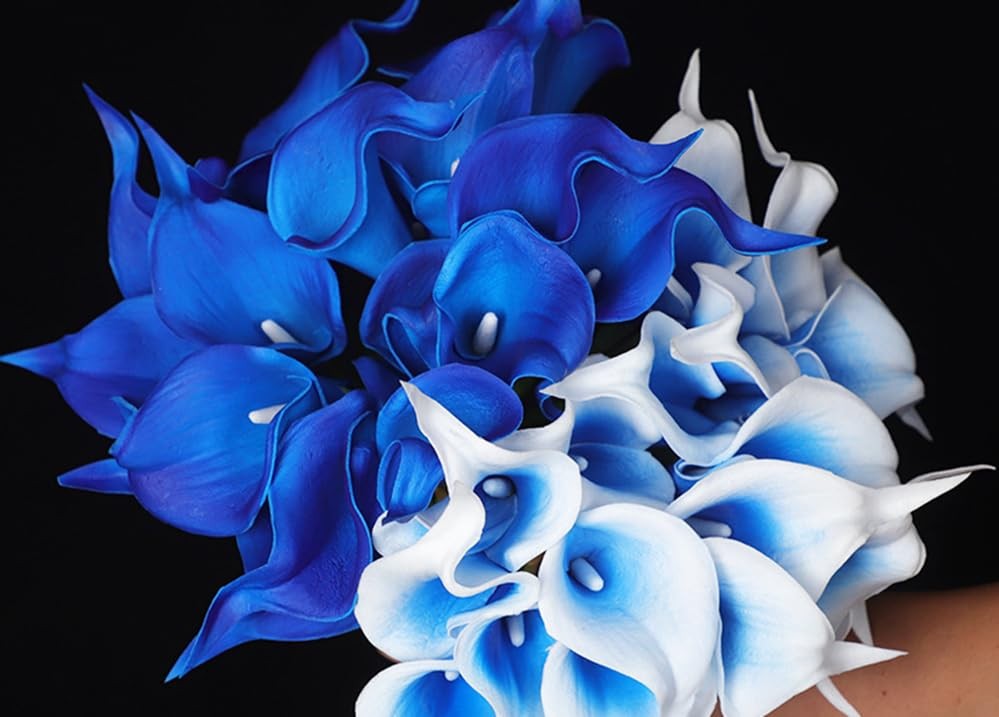 12pcs Artificial Calla Lily Flowers, 13″ Single Heads PU Small Flower Bouquet…