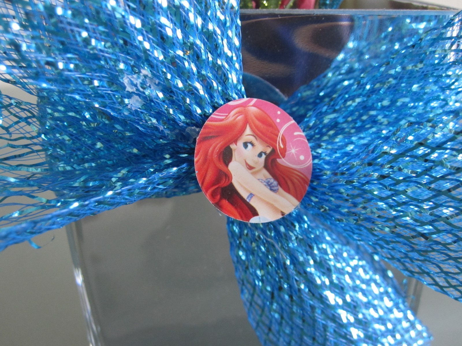 Walt Disney Little Mermaid Floral Arrangement Table Decor Centerpiece Glitter