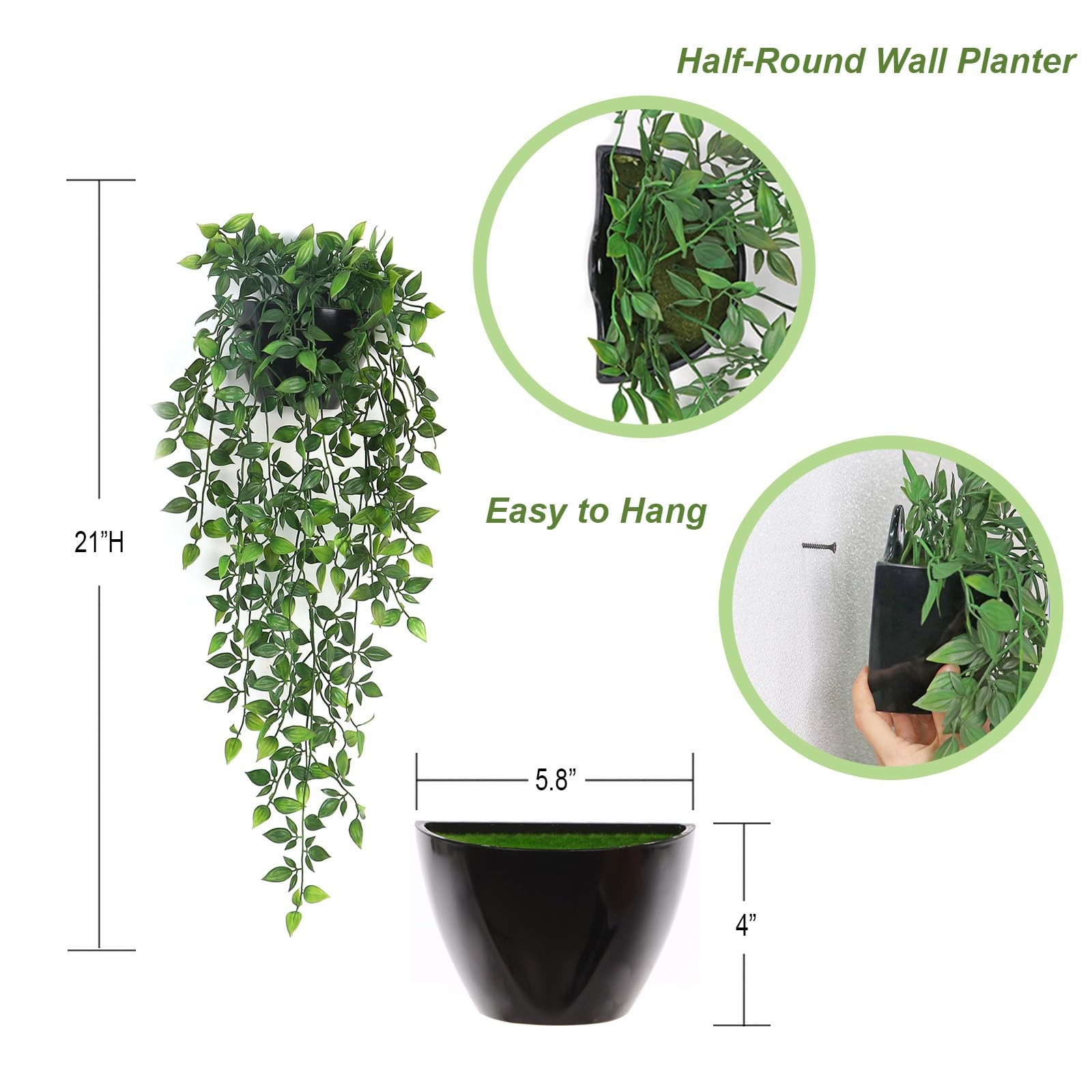 Artificial Hanging Plants,1 Pack Fake Wall Plants,Faux Mandala Vines Potted P…