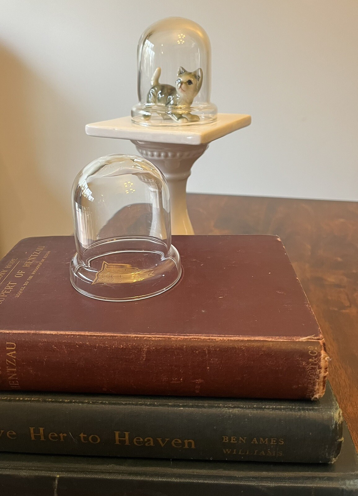 Set Of 2 Small Glass Cloche Dome