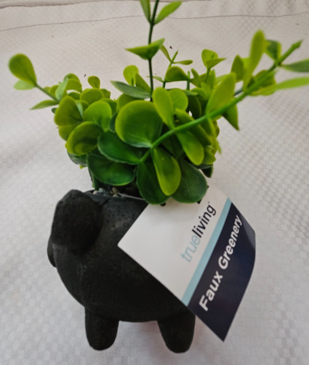 Super Cute True Living Faux Greenery Pig Planter/ Home Decor/ Spring Decor