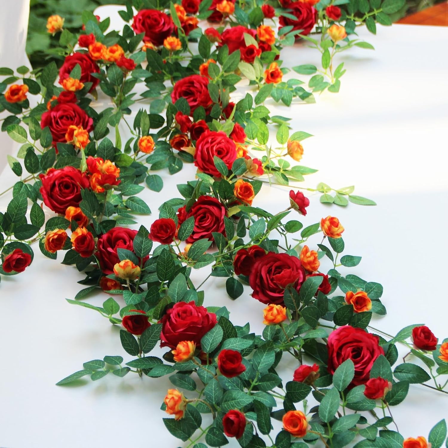 Versatile 2-Piece 12FT Bendable Floral Garland for Indoor & Outdoor Use
