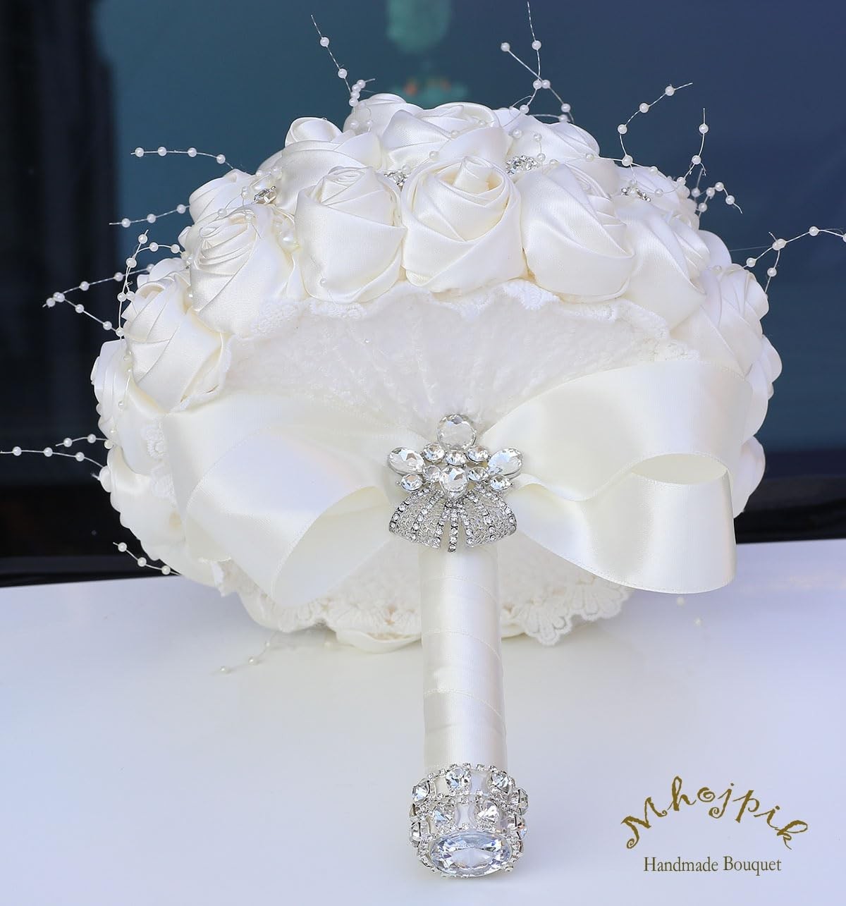 Bridal Wedding Bouquet Round Bling Brooch Bouquet Throw Toss Artificial Rose …