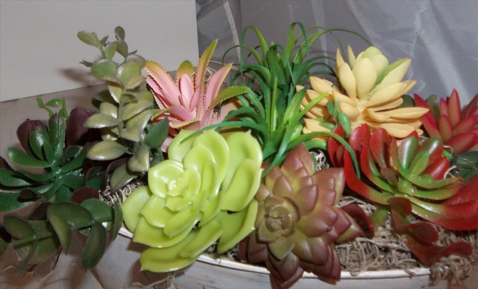 Sedum Floral Arrangement Home Table Decoration Farm House Tin Flower pot
