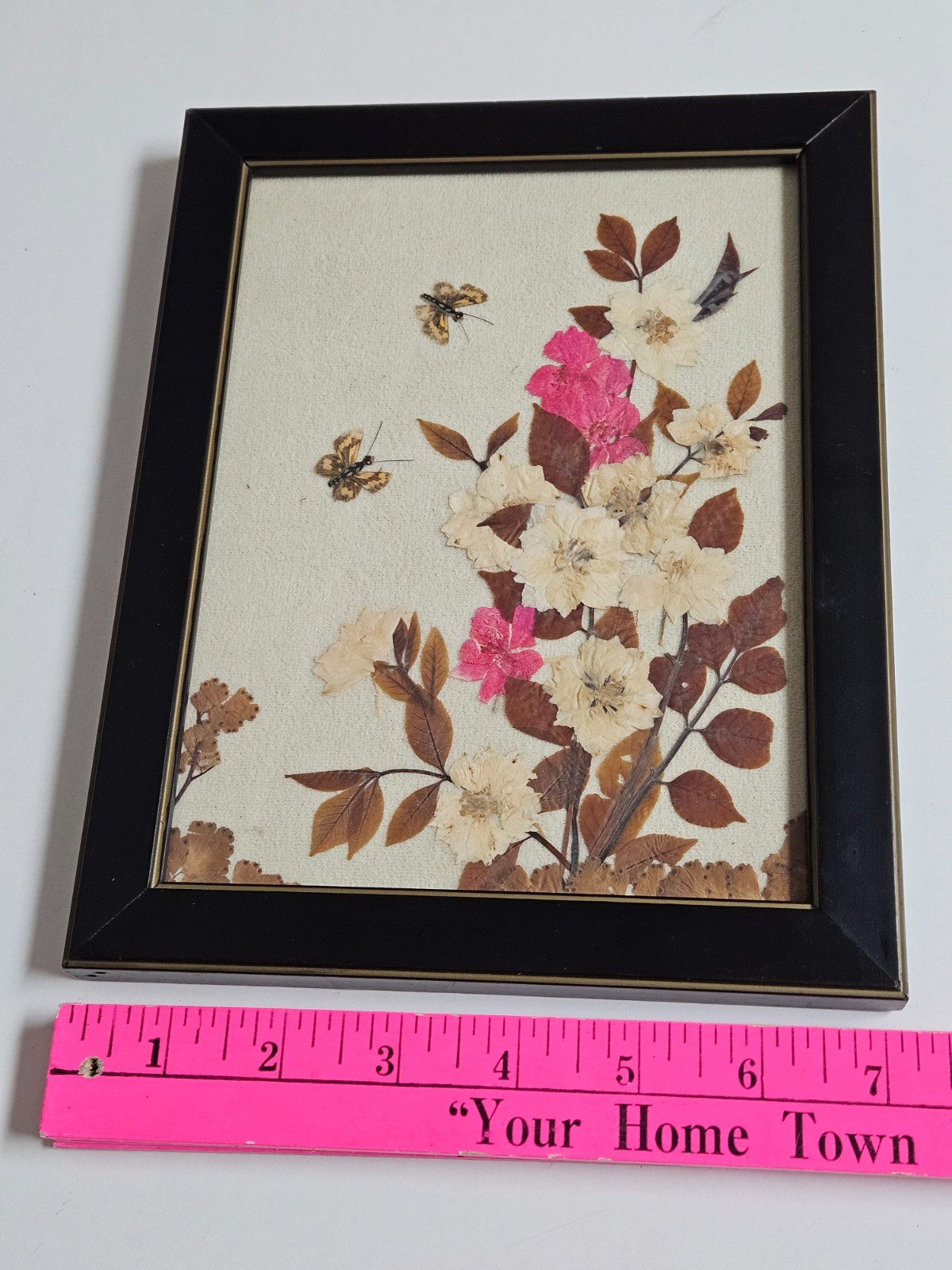 2 Vintage HENRIETTA BROWNIE STRONG Flowers BUTTERFLIES frame YORKTOWN HEIGHTS NY