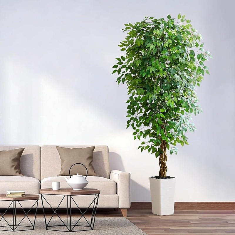 Ultra-Realistic Indoor Ficus Tree W/ Decorative Pot Home & Office Decor New