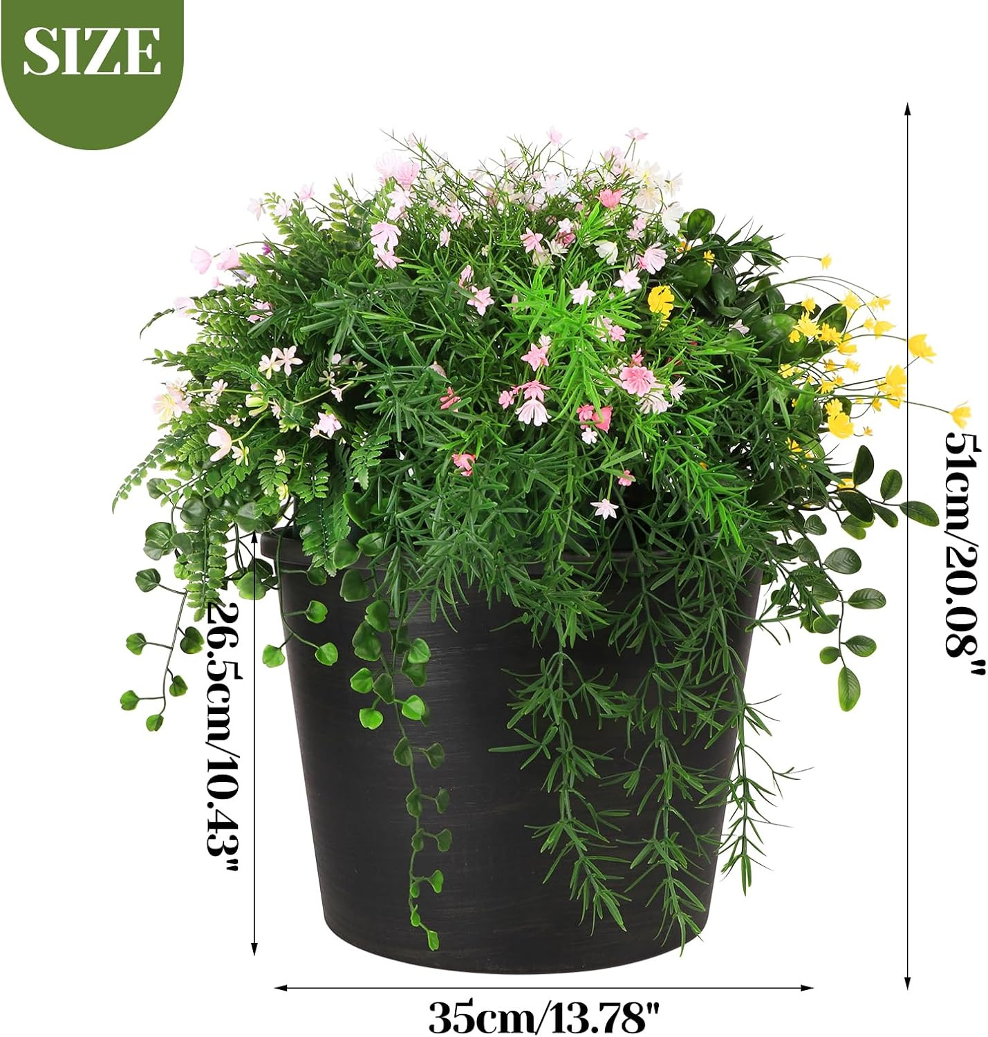 5-in-1 Potted Artificial Babybreath Grass Plant for Home & Office Decor