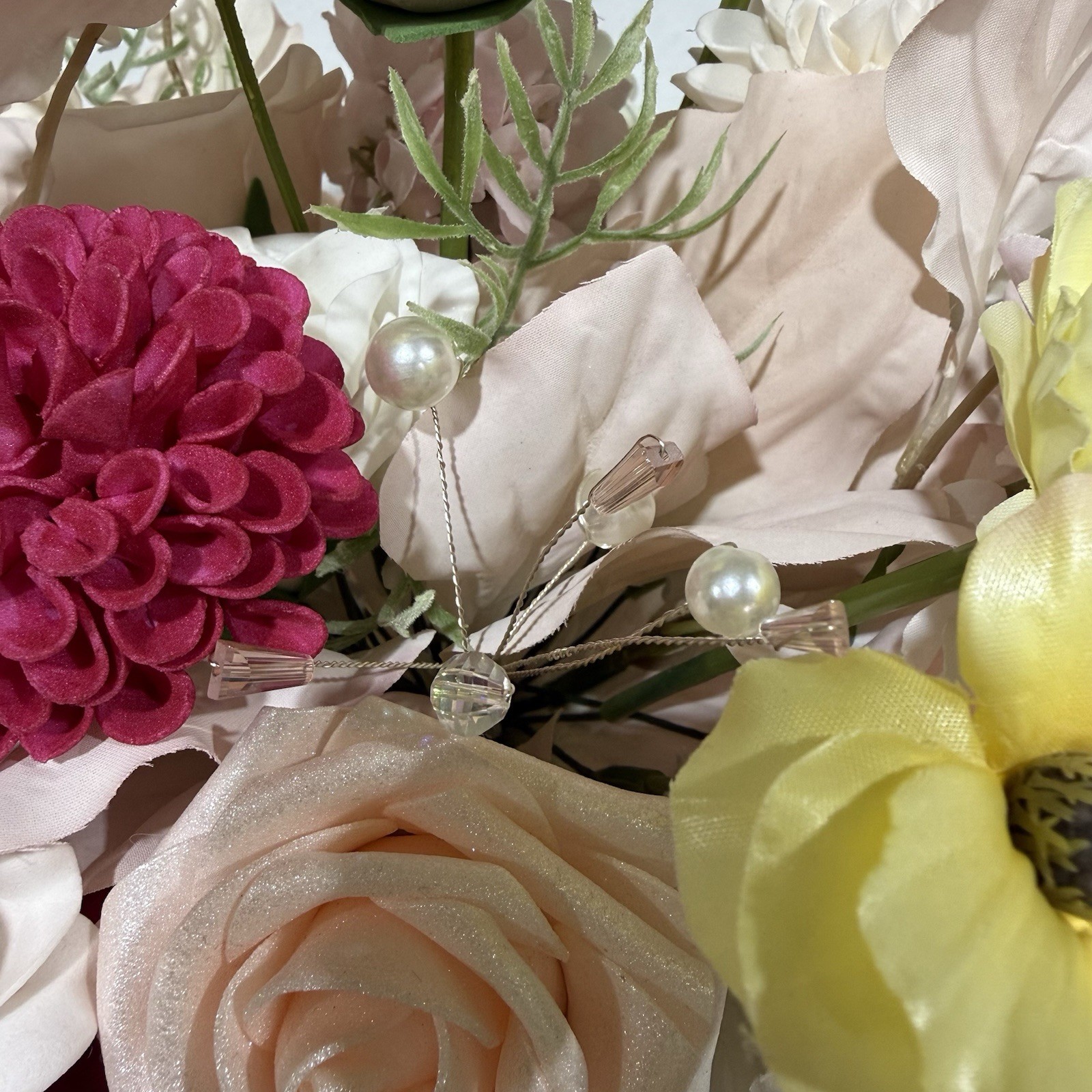 Elegant Silk Artificial Spring Flowers Wedding Bouquet Bridal Bridesmaid