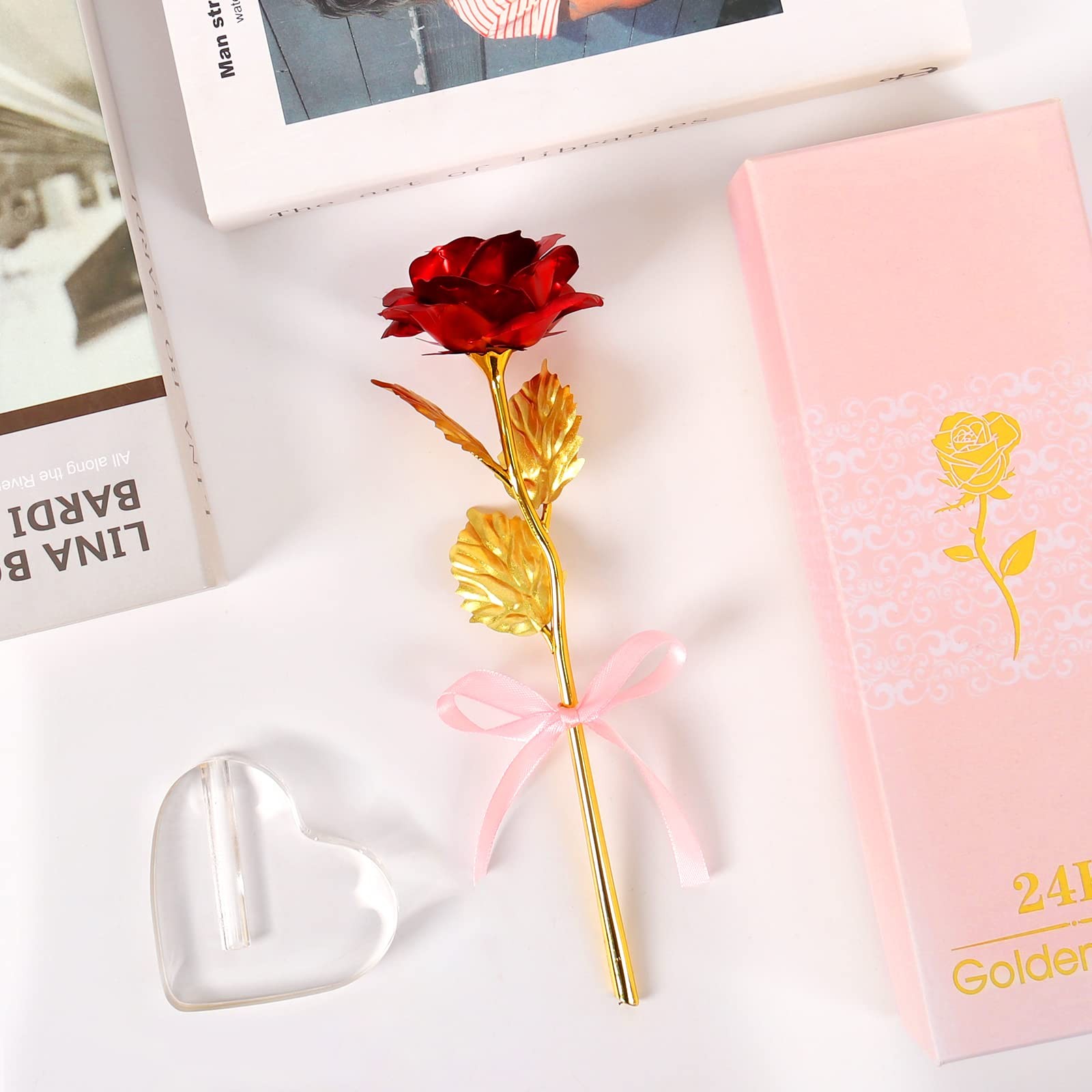 Mothers Day Mom Gifts for Grandma, Artificial Forever Flowers Galaxy Glass Et…