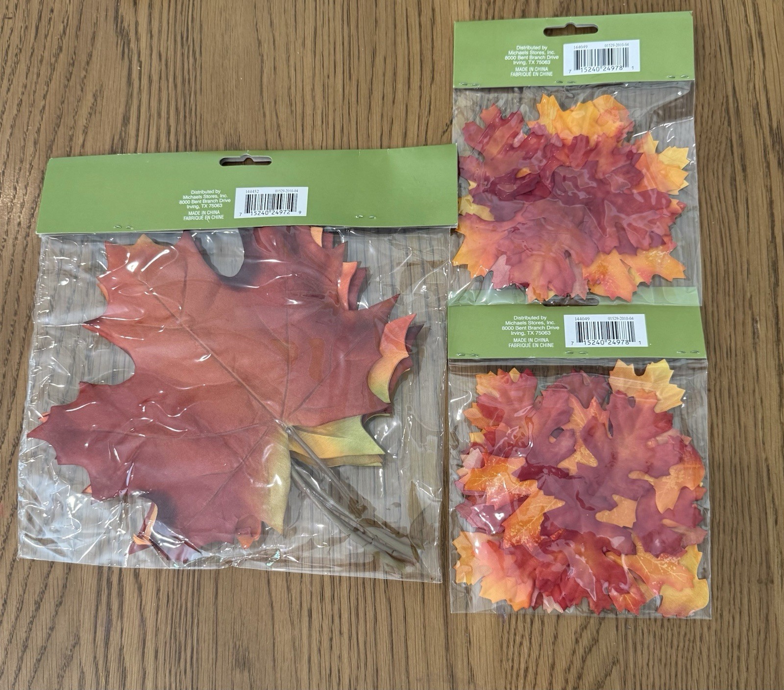 2010 Ashland Craft Fall Harvest Leaves Large 5 Piece And Two Small 18 Piece