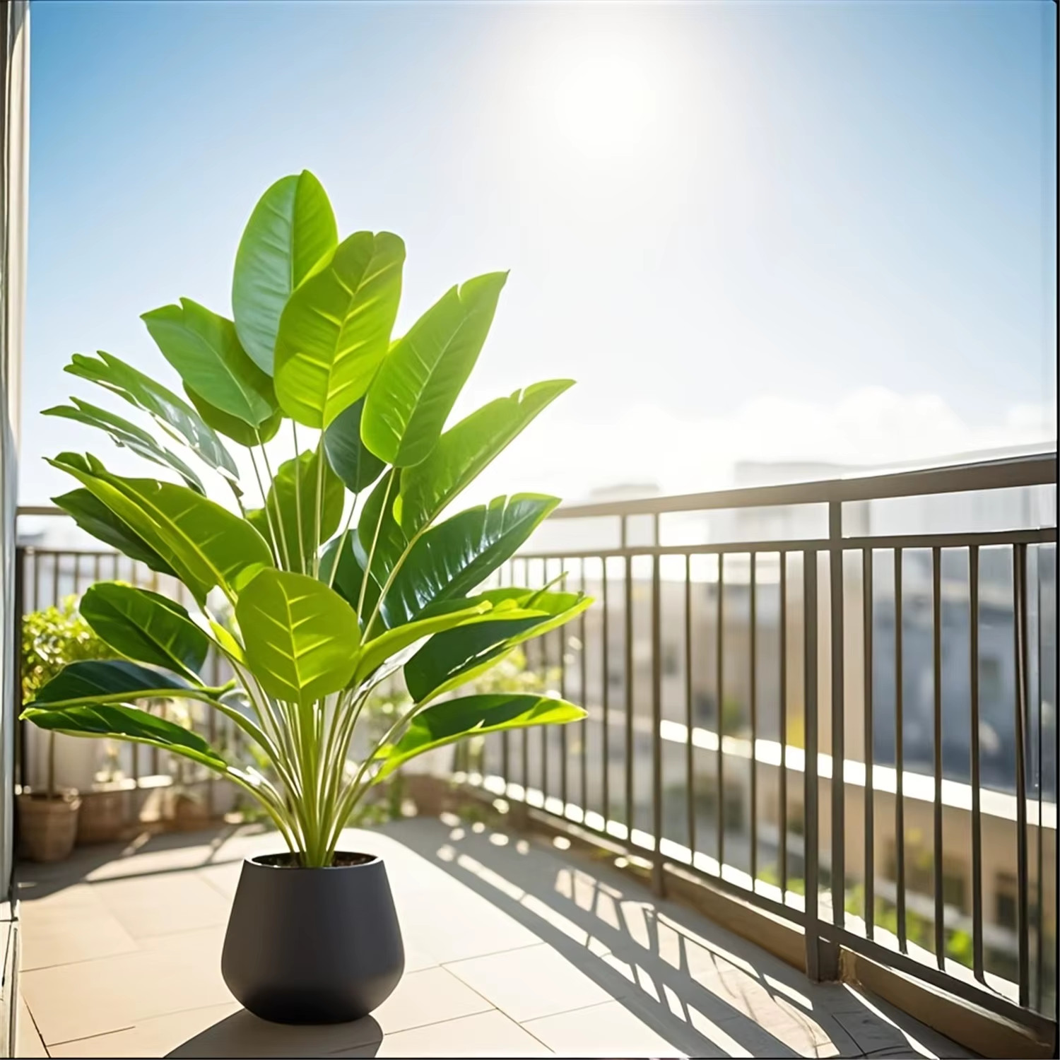 24 Leaves Extra Large Realistic Artificial Palm Plant Tropical Home Display HOT