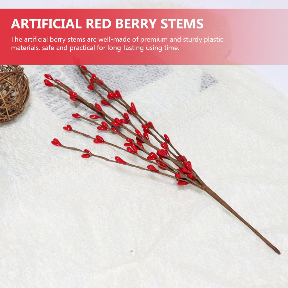 5pcs Orange Berry Christmas Christmas Berry Picks Artificial Red Berry Stems